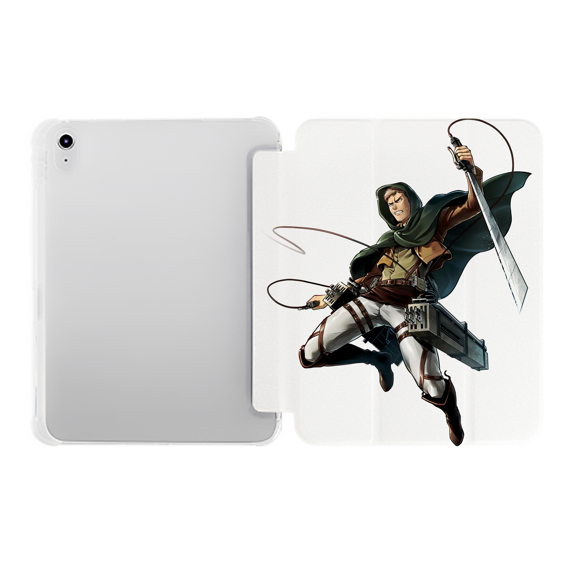 （画像用） 進撃の巨人 Attack on Titan IPad ケース ペン収納付き 三つ折りスタンド PUレザー×シリコン 対応機種9.5/10.5/10.9インチ